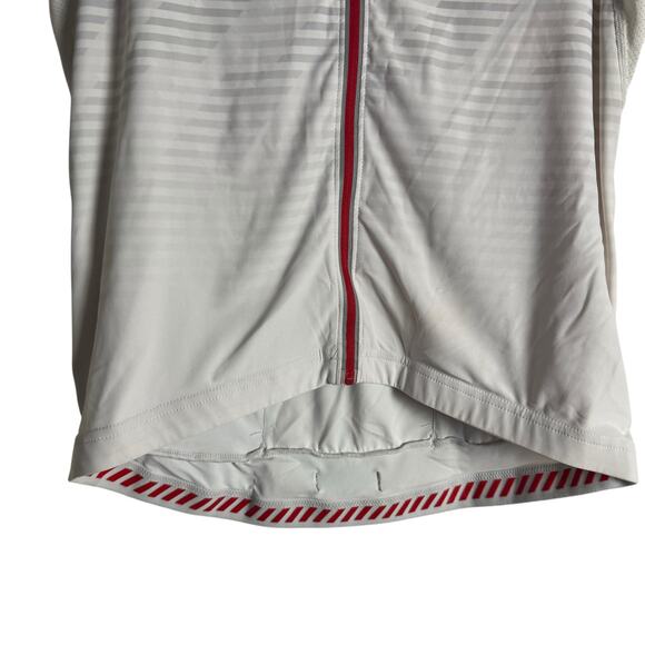 Performance Bicycle Ultra White Red Cycling Jersey Short Sleeve Zip Up Shirt M - Picture 5 of 10